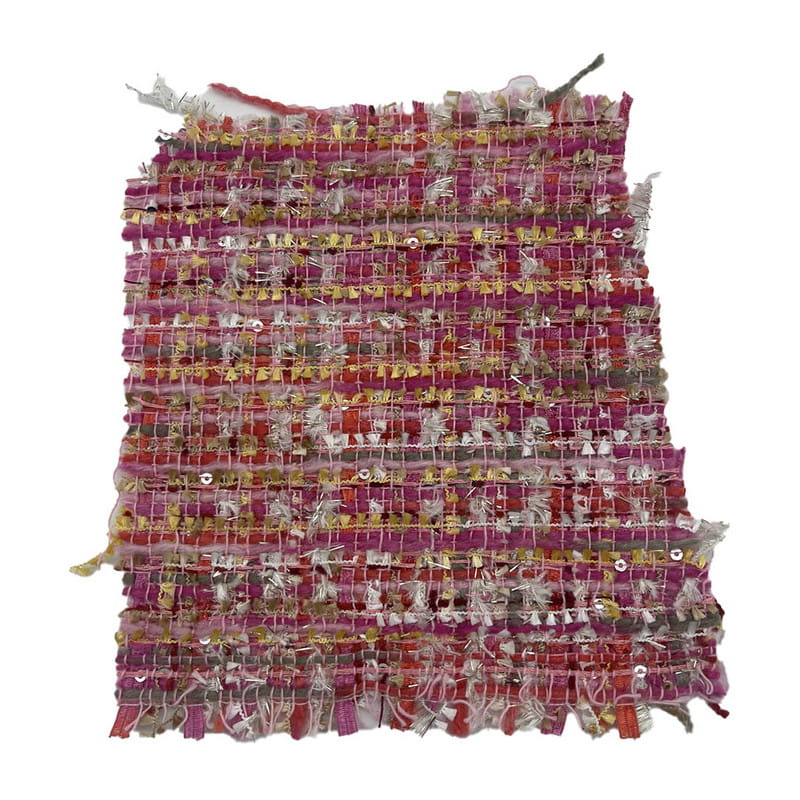 女性のためのファッションレッドピンクスパンコールメタリックツイード生地21003