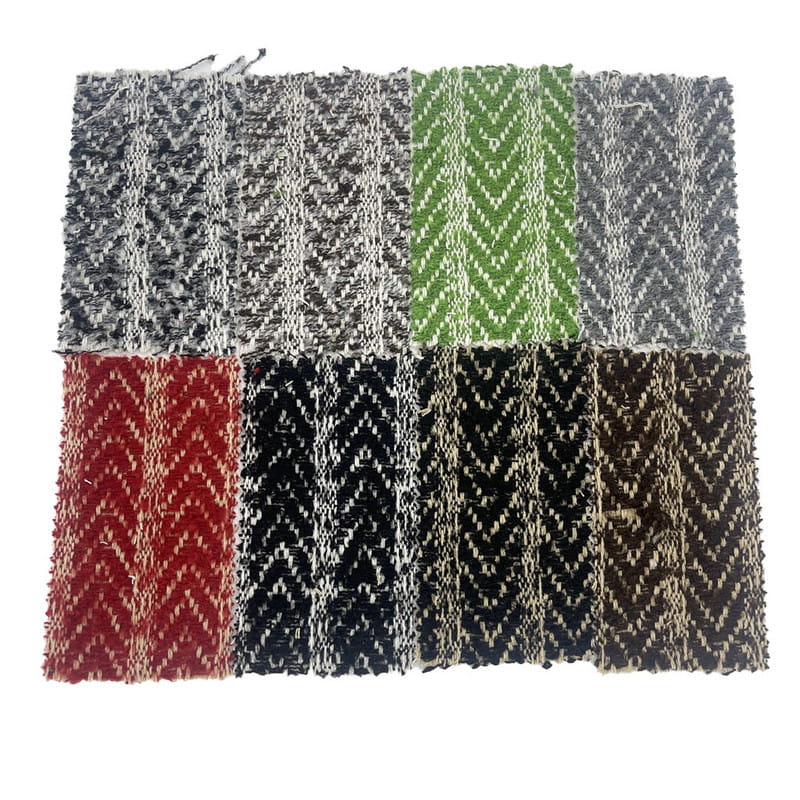 ブラッシュ テディ ヘリンボーン ストライプ ウール ジャカード ツイード生地 3467