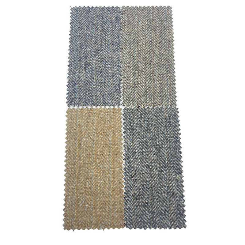 3534 に適合するためのイタリアのブラウン ブルーの縞模様のウール ツイード生地