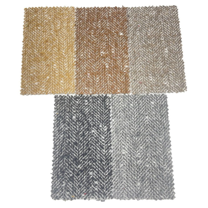 冬の衣類のためのバブル ヘリンボーン グレー ホワイト ウール厚いツイード生地 3906